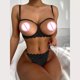 thumbnail image 3 of Gibobby Conjuntos de bragas de encaje Ropa Dormir Mujer Sexy Accesorios erotico Ropa Sexi para Mujer lencería de Princesa Brasier y calzon Mujer Tanga Sexy Mujer(Negro, G), 3 of 5