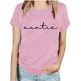 thumbnail image 2 of YHAJDS Women's Basic Tees AUNTIE Graphic Print Round Neck Short Sleeve Loose Summer Top, 2 of 7