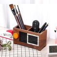 thumbnail image 2 of SIEYIO Solid Wood Perpetual Calendar Pen Holder Storage Box for Creative Pencil Holder, 2 of 12