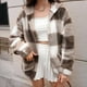 thumbnail image 1 of HongQid Womens Winter Coats Warm Plush Hooded Jackets Zip Up Button Cardigan Trendy Plaid Fleece Fuzzy Outerwear, 1 of 6