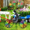 thumbnail image 5 of 3D Cat Dog Riding Bike Windmill,Innovative Cartoon Shape Windmill,Yard Art Decoration Garden Ornament Wind Spinner,Black Cat, 5 of 7
