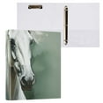 thumbnail image 3 of Horse White 3 Ring Binders 1.5 inch Hardcover File Folders with Interior Pockets A4 Size Organizer for School Office Hospital, 3 of 8