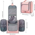 thumbnail image 5 of Narwey Extra Large Makeup Bag for Women Hanging Travel Toiletry Bag with Hook Water-Resistant Cosmetic Case with Multiple Compartments for Men, Pink, 5 of 8