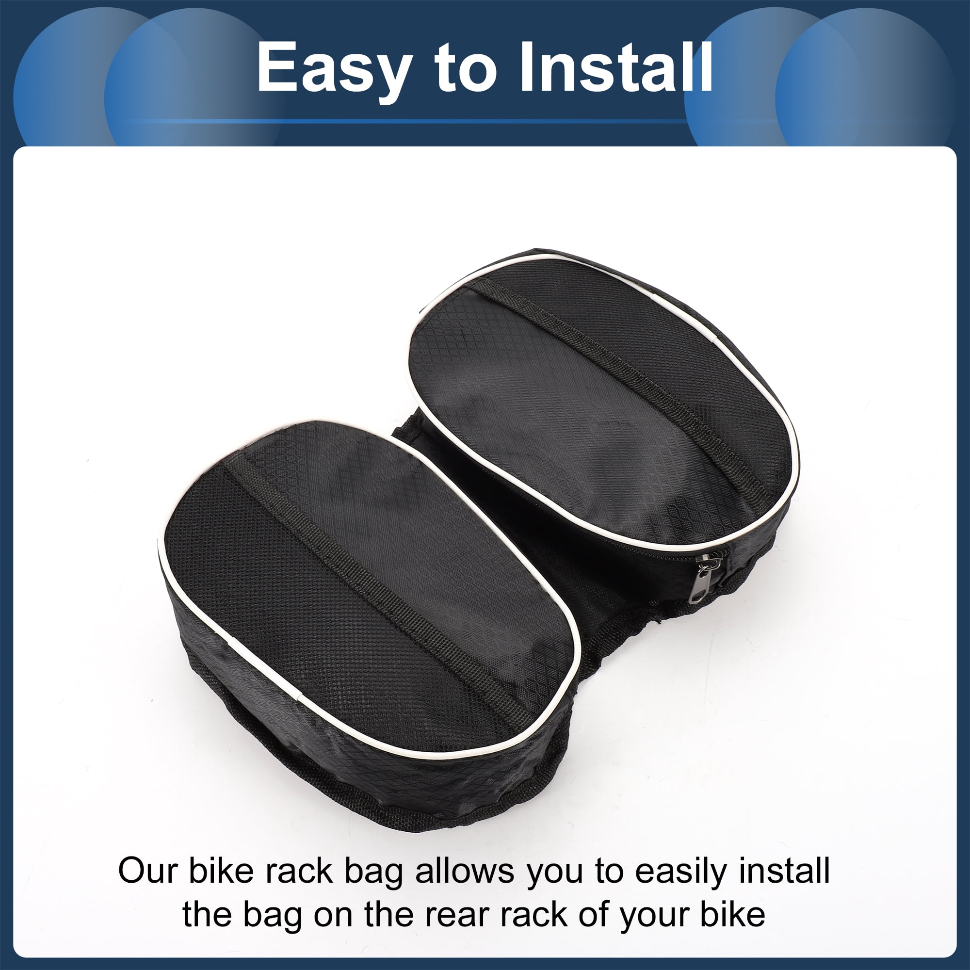 Unique Bargains Bike Frame Waterproof Pannier Bag for Road Mountain Bikes Black