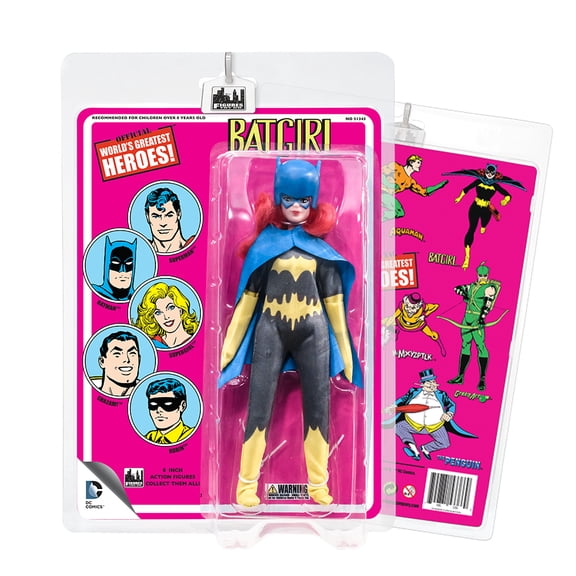 DC Comics 8 Inch Action Figures With Retro Cards: Batgirl [Pink Card Cloth Print]