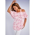 thumbnail image 2 of Jessica London Women's Plus Size Stretch Knit Cold Shoulder Ruffle Tunic, 2 of 3