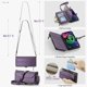 thumbnail image 3 of Funda tipo cartera cruzada para iPhone 13 con soporte RFID, ranuras para tarjetas de carga inalámbrica anticaídas, bolso de hombro de piel sintética con correa ajustable, 3 of 9