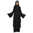 thumbnail image 2 of Bimba Traditional Muslim Abaya Dresses For Women Bell Sleeves Islamic Prayer Dress With Hijab, 2 of 7