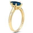 thumbnail image 2 of 1 ct Marquise Cut Natural London Blue Topaz Solitaire 14K Yellow Gold Womens Engagement Ring, 2 of 5