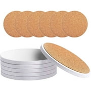 CALCA 144 Pack Sublimation Blank Ceramic Tiles Coasters for Drinks Absorbent with Cork Backing Pads Heat Transfer Cup Coasters for Home Decor 4.25In
