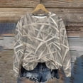 thumbnail image 3 of Uootdi Women's Camo Printed Maple-Leaf Print Long Sleeve Sweatshirt Loose Fit Round Neck Pullover Shirt Comfortable Art Th Gift emed Social Events, 3 of 9