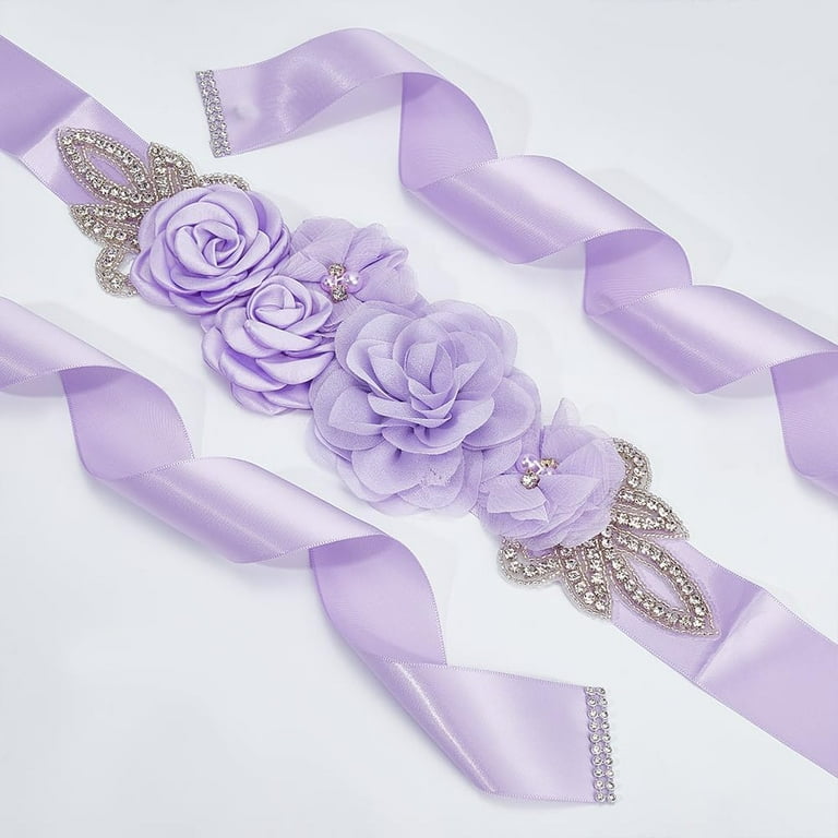 purple wedding dress sash Purple blue sash belt, Wedding sash, Jewel tone Flower girl Bridal sash