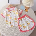 thumbnail image 2 of CAUYDY Baby Girls' Summer Shorts Set Toddler 2 Piece Clothes Kids Outfits Cute Drop Shoulder T-shirt & Short Set for 1T 2T 3T 4T 5T 6T Newborn Girl Pajamas (Sizes 6-12 Months,D1-Watermelon Red), 2 of 4