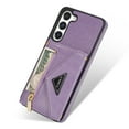 thumbnail image 5 of ELEHOLD Luxury Leather Wallet Case for Samsung Galaxy S23 Plus,with Card Slots Zipper Pocket Kickstand Function Adjustable Crossbody Shoulder Strap Shockproof Purse Phone Case, Purple, 5 of 7