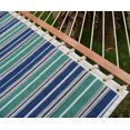 thumbnail image 6 of XgoodX Plush Quilted Hammock - Ultra-Soft Stitched Fabric for Cozy Outdoor Lounging, Perfect for Backyards & Patios (Green & Blue Stripe), 6 of 8