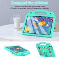 thumbnail image 3 of SaniMore for Lenovo Tab M10 Plus 3rd Gen 10.6 inch 2022 TB-125F/128F EVA Kids Case, Skin-Proof Texture Pencil Holder Hand Strap Foldable Kickstand Shockproof Protective Case for Boys Girls, Mintgreen, 3 of 8