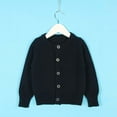 thumbnail image 2 of Gyexs Uniform Sweater for Girls Casual Round Neck Button Down Cardigans Back to School Clothes 1-9Y (Dark Blue, 12-18 Months), 2 of 4