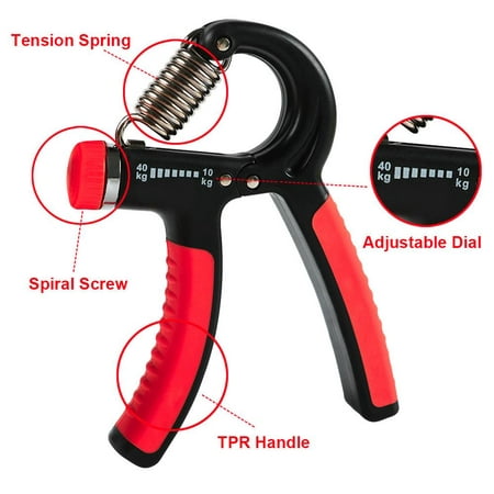 Topeakmart Hand Grip Strengthener 1 Pack, Adjustable Hand Exercisers with Resistance Range 22 to 88 (Best Hand Grip Exerciser)