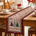 thumbnail image 5 of Red Plaid Christmas Table Runner 48 Inches Long Farmhouse Dress Scarves, Vintage Xmas Tree Winter Wooden Dining Tablerunner for Coffee Table/Kitchen Island/Party Décor, 13" x 48", 5 of 8