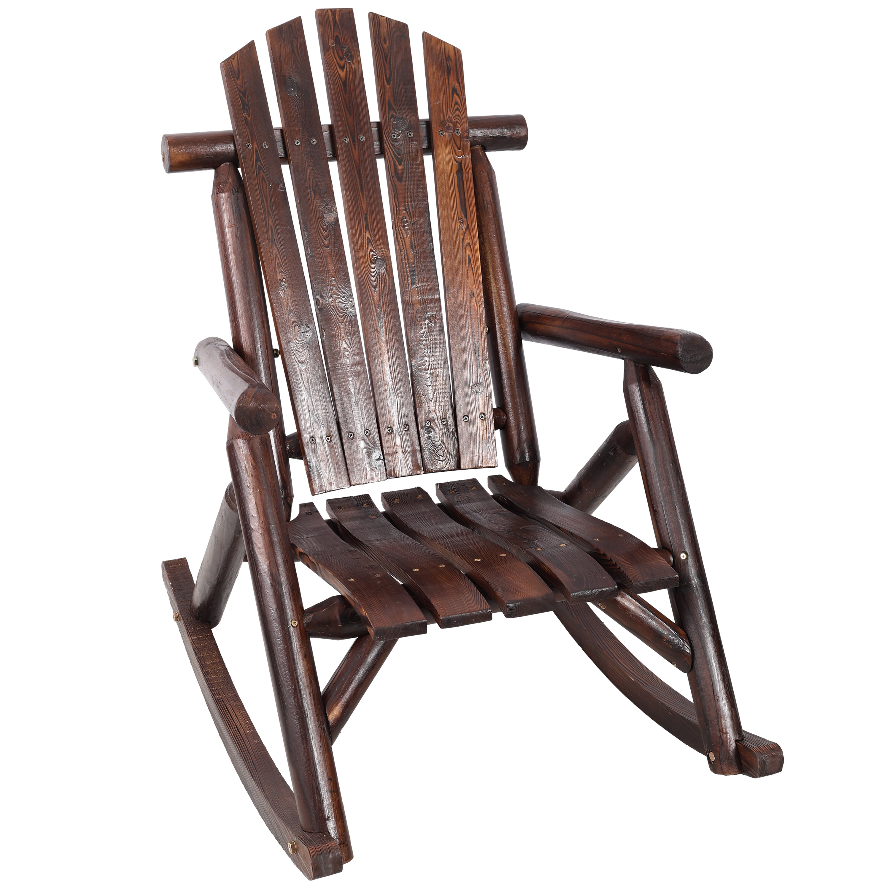 High Back Porch Rocker Chair, Oversized Wide Seat Smooth Rocking Chair for Indoor Outdoor Use, Light Grey