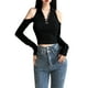 thumbnail image 2 of Txlixc Blusa casual para mujer con hombros descubiertos, blusa de manga larga con cuello alto y gancho Txlixc  Moda, 2 of 9
