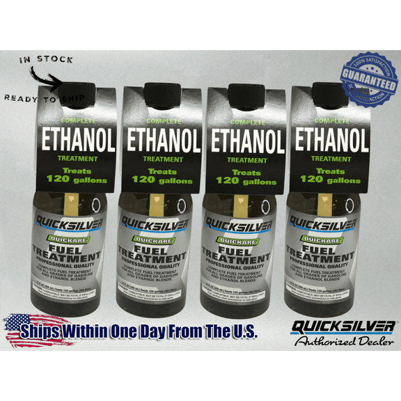 Mercury Genuine OEM Authentic Quickare Fuel Treatment 12 oz 92-8M0047920 4 Pack