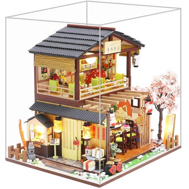 Spilay DIY Dollhouse Miniature with Wooden Furniture,Handmade