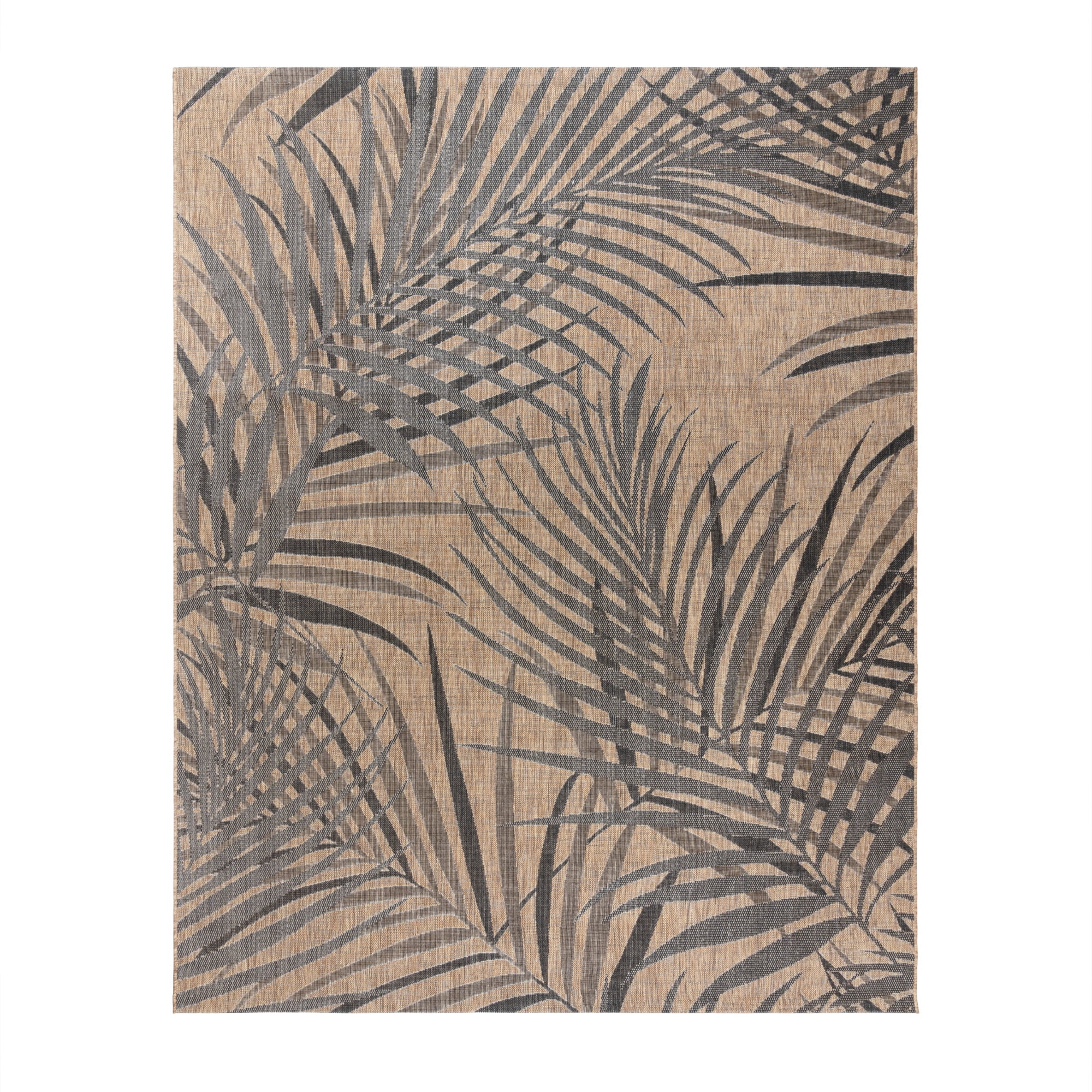 Gertmenian Paseo Paume Coastal Floral Chestnut and Black Outdoor Area Rug, 5x7
