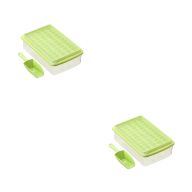 Bandeja para cubitos de hielo Inteprter con tapa contenedor de almacenamiento refrigerador ligero