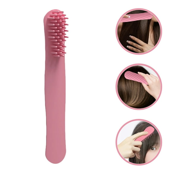 FRCOLOR Pink Silicone Hair Comb for Hairdressing with Wide Tooth Design Set of Styling Accessories