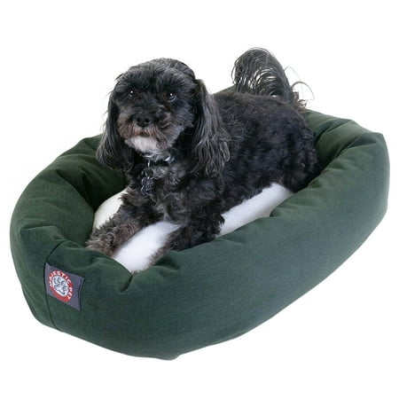 UPC: 0788995612230 | Majestic Pet Poly/Cotton & Sherpa Bagel Dog Bed Machine Washable Green Small 24  x 19  x 7