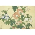 thumbnail image 2 of Hokusai 24x17 Black Modern Framed Museum Art Print Titled - Convolvulus And Tree Frog, 2 of 4