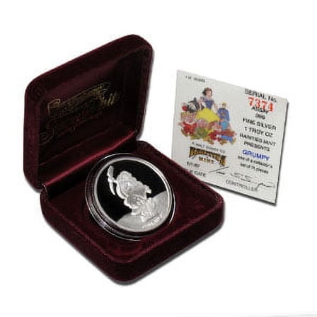 1 oz Silver - Disney'sSnow White 50th Anniv (Grumpy, w/Box & COA)