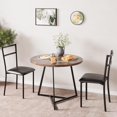 thumbnail image 4 of Juego de Mesa de Comedor de 3 Pzas para 2, Mesa de Cocina con Juego de Sillas, Mesa de Comedor de Metal de Granja para Comedor, Sala de Estar, Lugar Pequeño, 4 of 7
