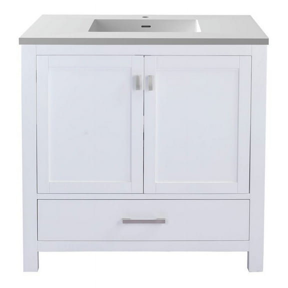 Laviva Wilson 36" Wood Cabinet with VIVA Stone Countertop in Matte White