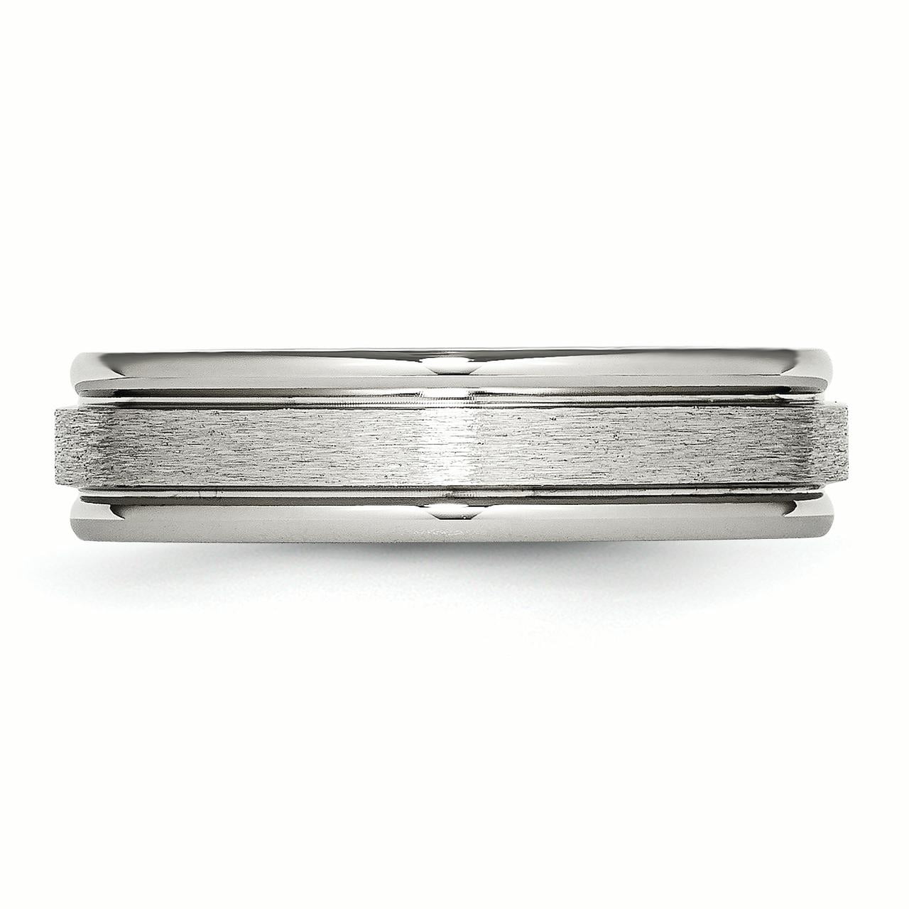 Primal Steel Stainless Steel with Satin Center 6mm Grooved Edge Band