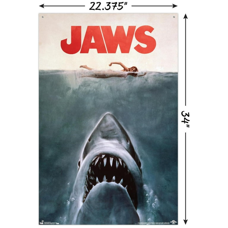 Jaws - One Sheet Wall Poster with Push Pins, 22.375