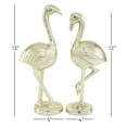 thumbnail image 4 of 12", 12"H Gold Aluminum Flamingo Sculpture, by DecMode (2 Count), 4 of 9