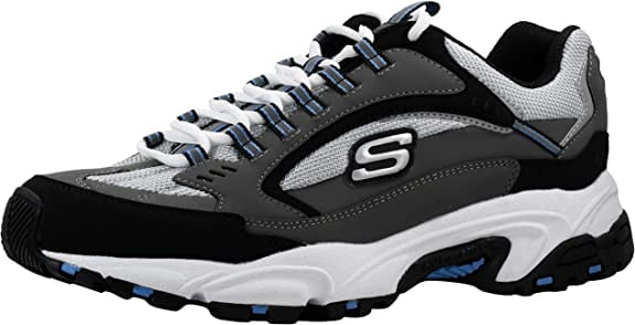 Skechers Men's Stamina Nuovo Charcoal/Grey Cutback Lace Up Sneaker 14 M US - Walmart.com