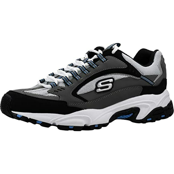Skechers Men's Stamina Nuovo Charcoal/Grey Cutback Lace up Sneaker 10 m US Walmart.com
