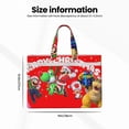 thumbnail image 2 of Saiise Mario Print Zipper Document File Bag Pouch with Handle Waterproof Double Pocket Canvas File Storage Bag for Project Office School Foldable File Document Handbag Carrying Bag, 2 of 7