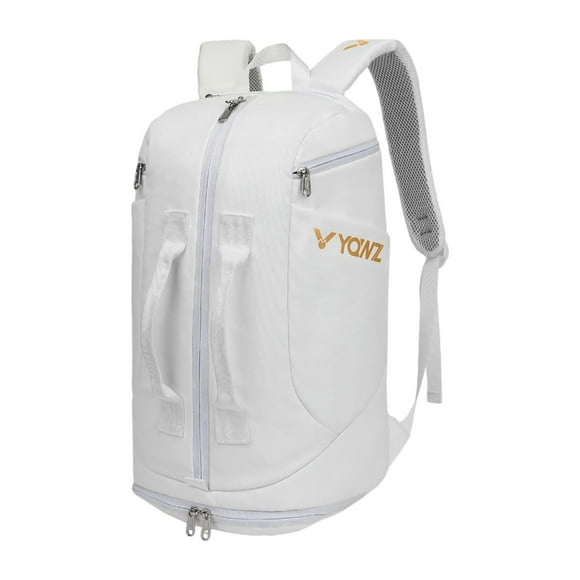 Colaxi Badminton Backpack Tennis Bag Handbag Lightweight Large Capacity Tennis Backpack Pickleball Bag for Squash Racquetball Travel White Gold