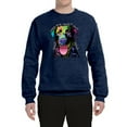 thumbnail image 2 of Love Can Make a Tail Wag Pitbull Dog Lover Unisex Crewneck Graphic Sweatshirt, Vintage Heather Navy, Small, 2 of 3