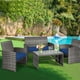 thumbnail image 1 of Juego de Muebles de Patio Costway 4 Piezas Mimbre PE Tejido a Mano Azul, 1 of 5