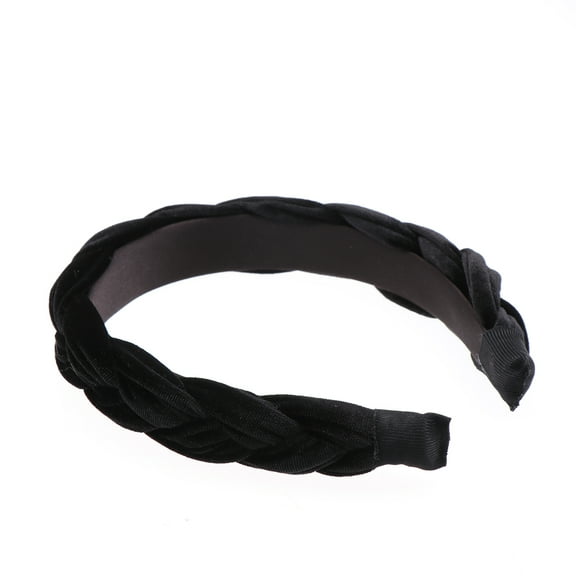 WHAMVOX 1pc Suede Hair Braid Headband Fashion Hair Band Hair Accessory for Women Girls Adults Black