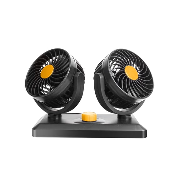 Qholemyo Dual Head Portable Car Cooling Fan 360 Degree Rotatable Powerful Quiet Fan For Car Truck Office