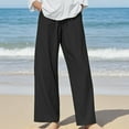 thumbnail image 5 of YLHFASHION Cotton Linen Wide Leg Pants Women's Summer Thin High Waisted Slim Casual Pants, 5 of 5