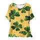 thumbnail image 2 of Puntoco Liquidación de blusas cortas para mujer, blusa de manga corta con estampado de moda para mujer, camiseta de cuello redondo, 2 of 5