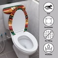 thumbnail image 3 of HELLHERO Toilet Cover Set 2 Pieces Polyester Fabric Elastic Installation for Homeowners, White Horse in Sunflower Field, 3 of 8