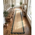 thumbnail image 3 of Sivi 3 x 16 Feet Handmade Scallop Braided Jute Rug - Natural Jute Runner Rug, 3 of 15